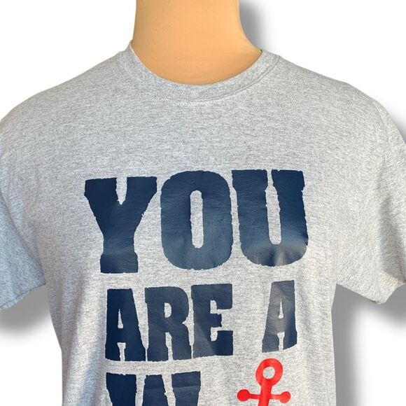 Gildan Heavy Cotton Graphic T-Shirt You Are A W Anchor Heather Gray Medium - Picture 2 of 9